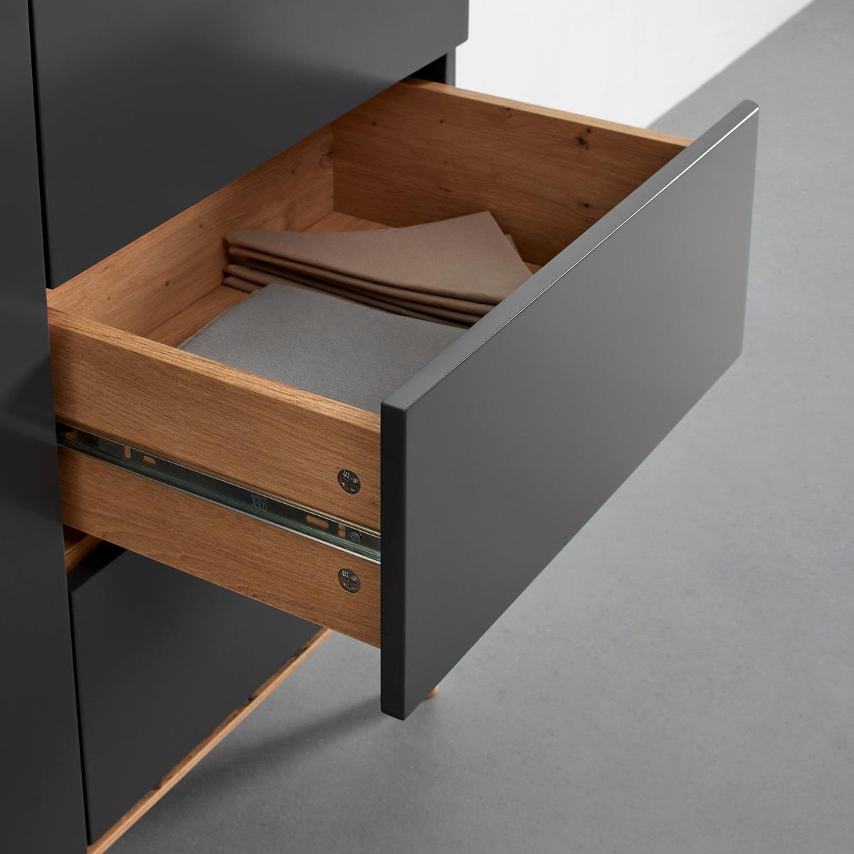 Komoda FOSCO - šedá/barvy dubu, Moderní, dřevo (100/80/40cm) - Bessagi Home