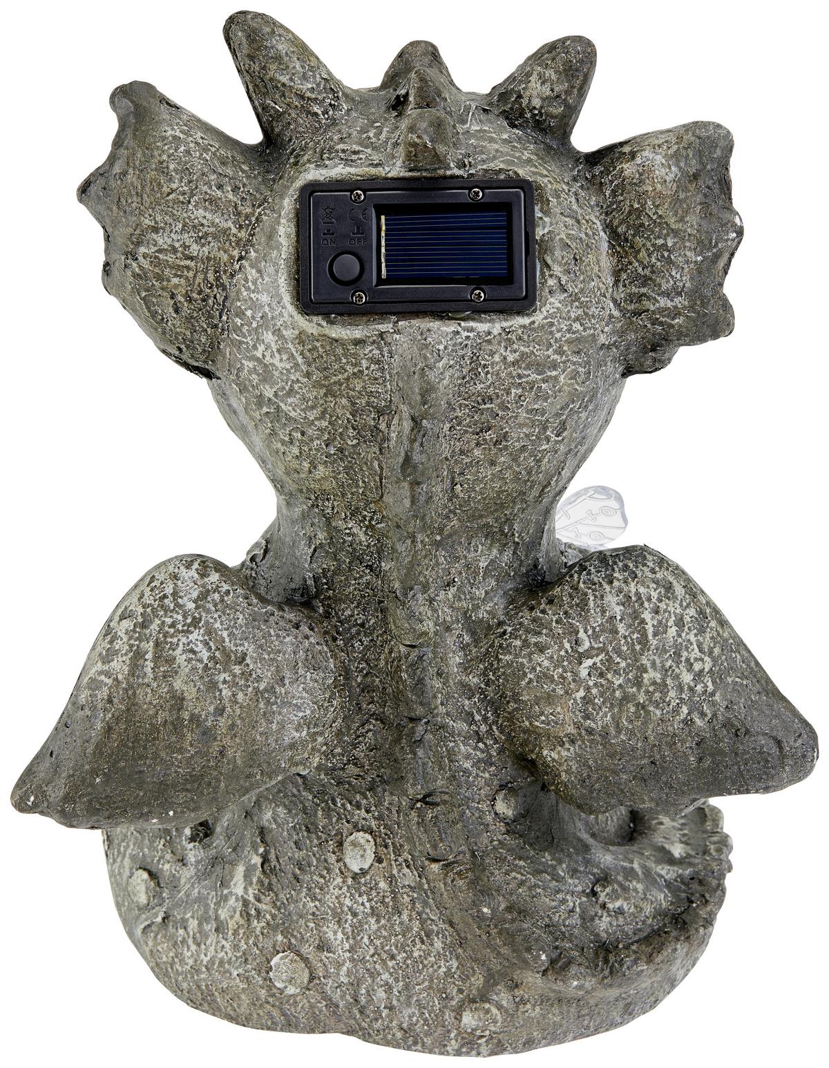 Dekodrache Barry L/b/h: Ca. 22/32,5/24 Cm - Grau, KONVENTIONELL, Stein (22/32,5/24cm) - Ondega