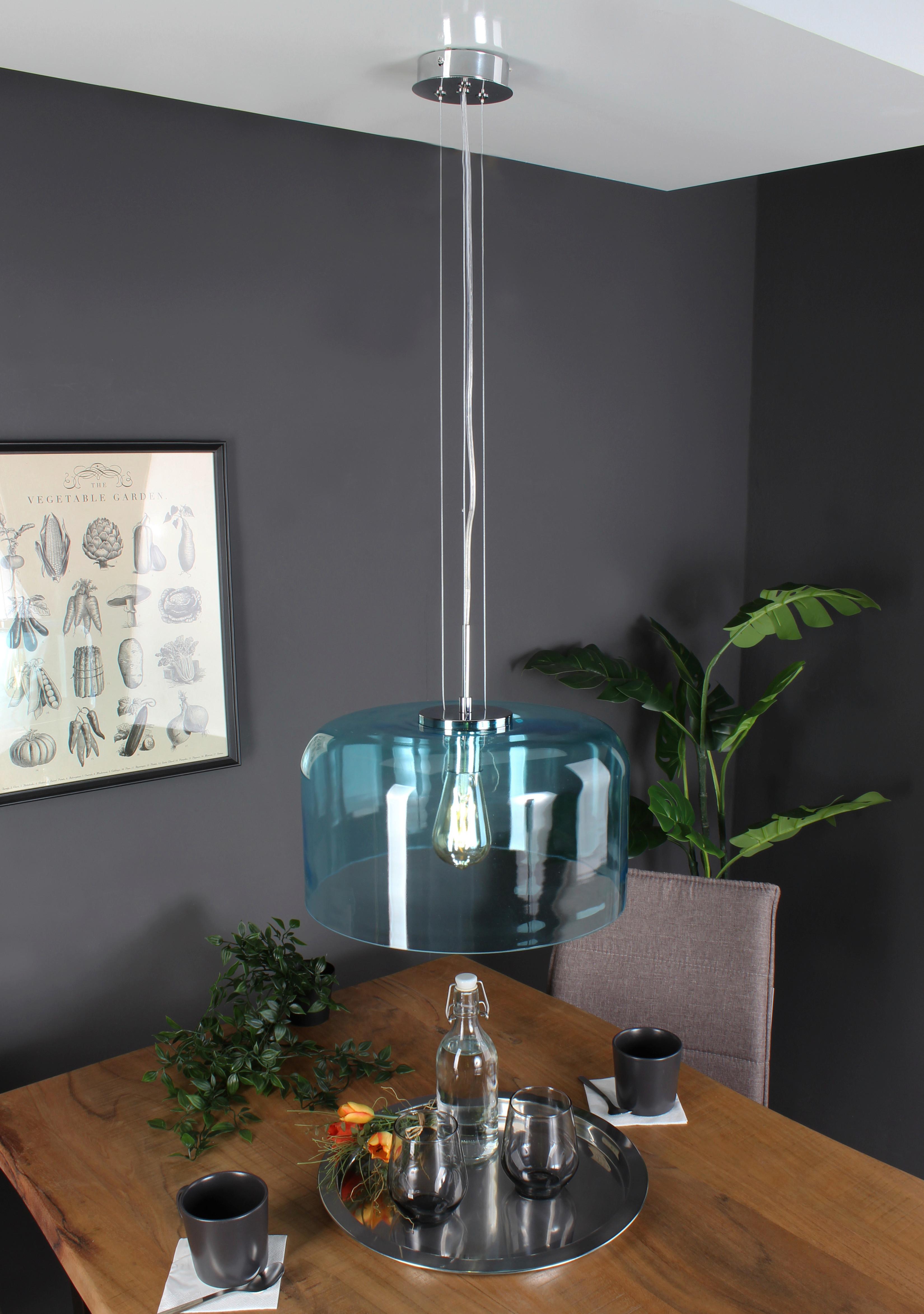 Hängeleuchte I-Gibus-S35 Blu - Blau, Design, Glas (35/20cm)