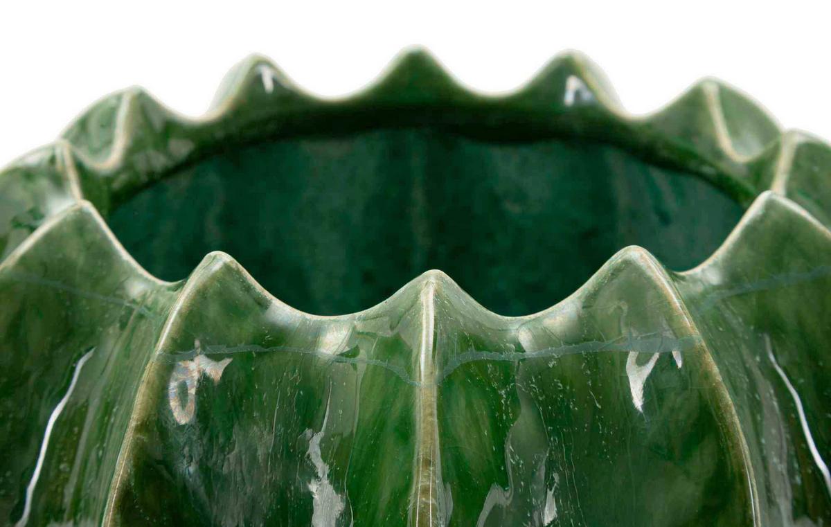 Vase Cactus Basket Grün B: 22 Cm - Grün, Basics, Keramik (22/13,5/22cm)