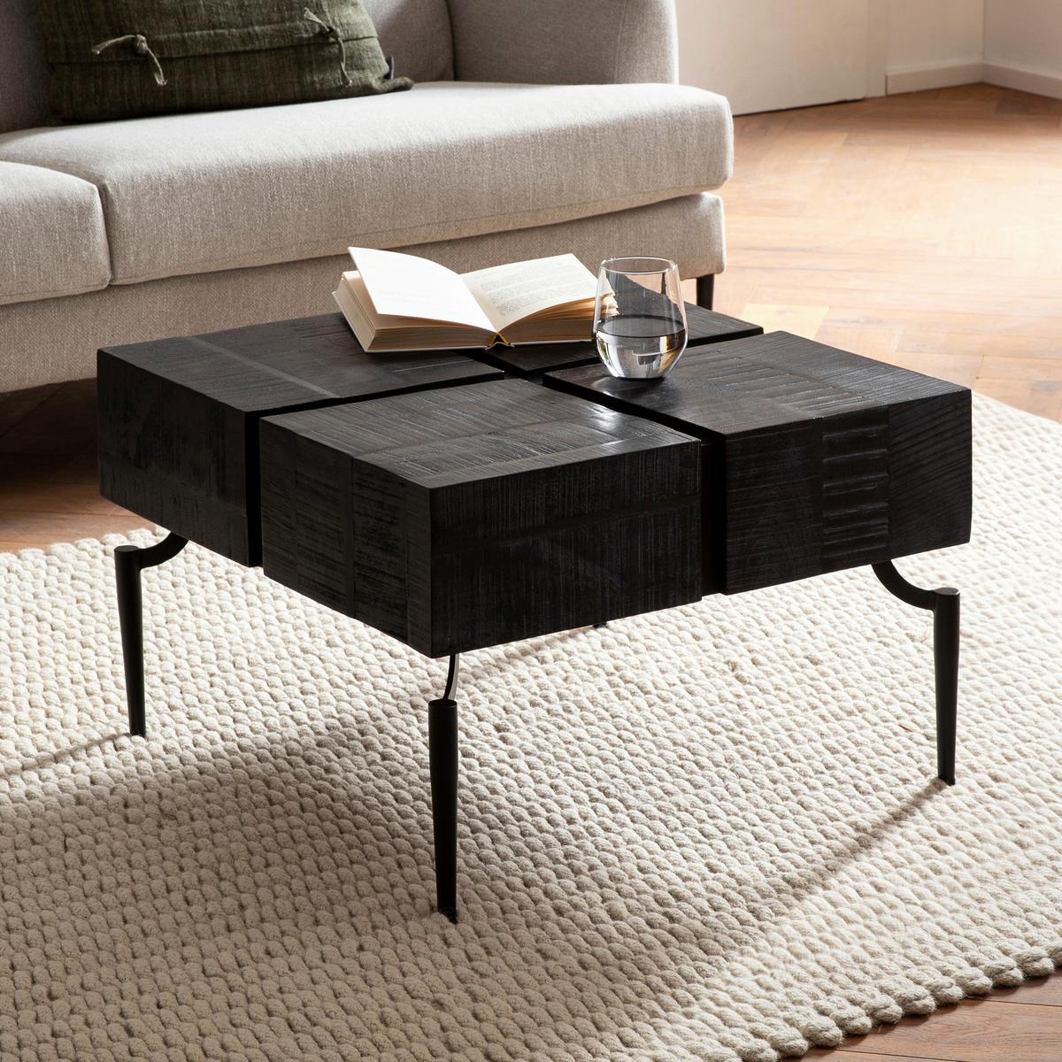 Couchtisch Wl6.980 - Schwarz, Design, Holz/Metall (60/60/40cm) - Livetastic