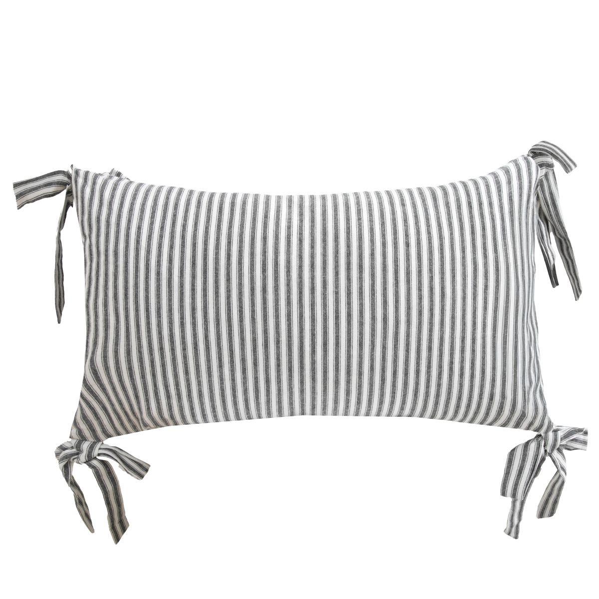 DEKORAČNÝ VANKÚŠ AMY - sivá/biela, textil (35/60cm) - Mömax