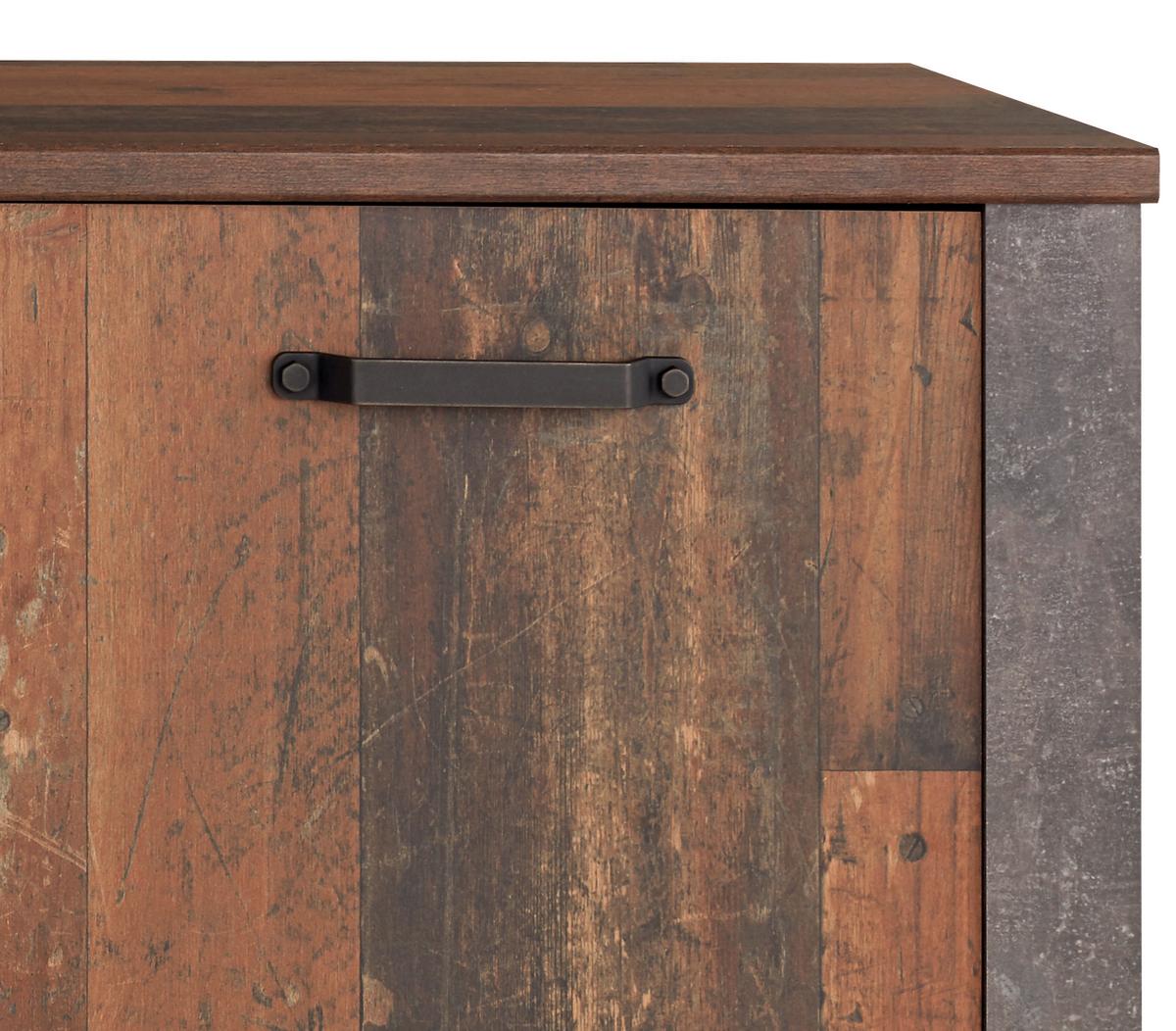 Kommode B: 162 Cm Ontario, Betonoptik Dunkel - Eichefarben/Dunkelgrau, MODERN, Holzwerkstoff (162/86/41,5cm) - Ondega
