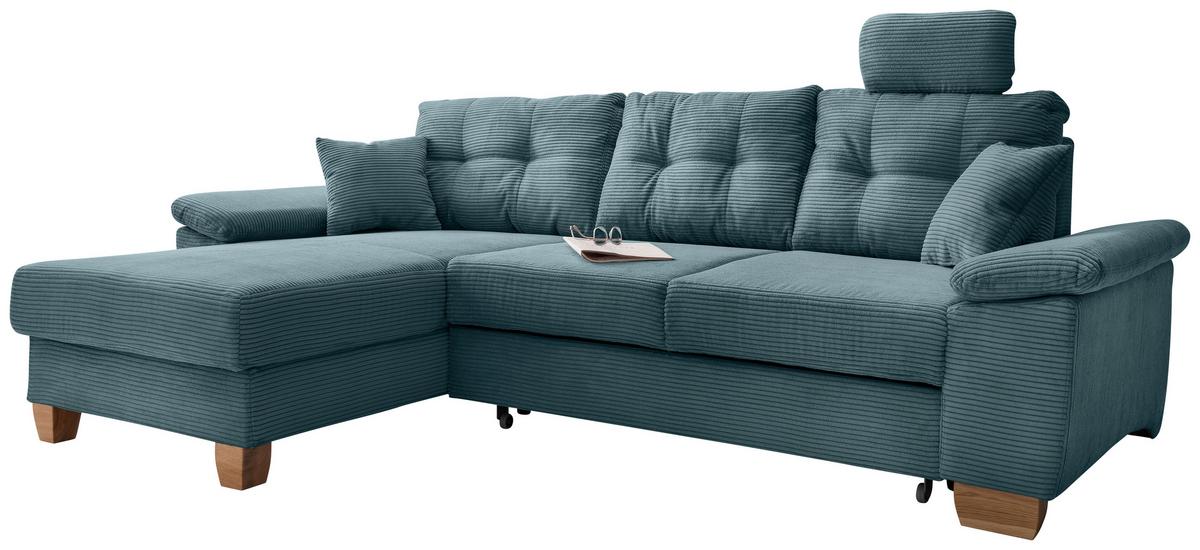 Ecksofa Brizzini Petrol S: 176x270 Cm - Petrol/Naturfarben, MODERN, Textil (176/270cm) - Livetastic