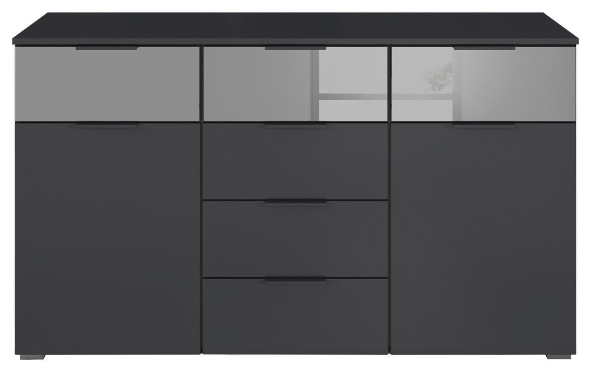 Sideboard Skyla Grau, Grauspiegel B: 140 cm - Alufarben/Grau, MODERN, Glas/Holzwerkstoff (140/81/42cm) - Rauch Möbel