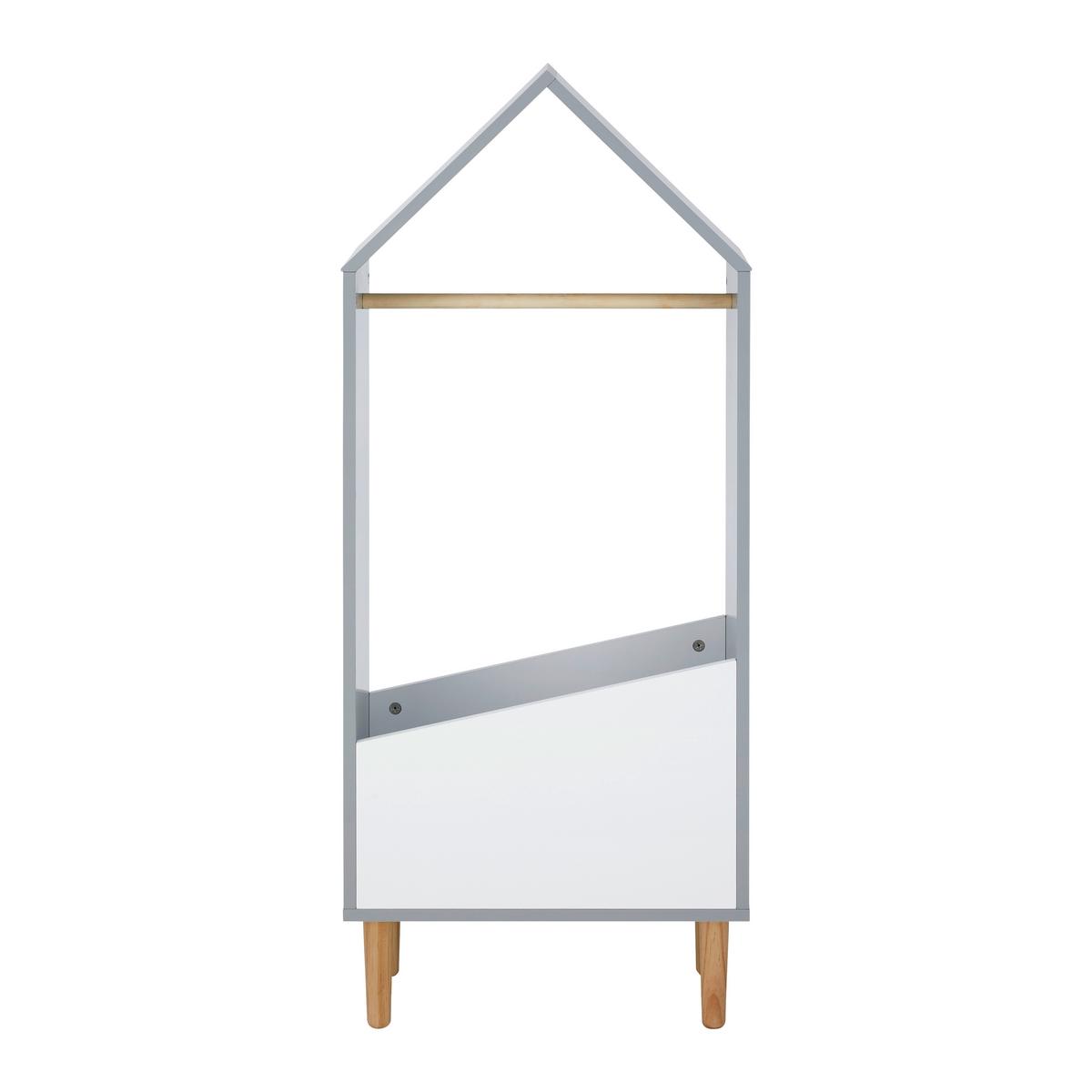 Dětská skříň ve tvaru domečku Adelia - šedá/bílá, Moderní (48/116/30cm) - Bessagi Kids