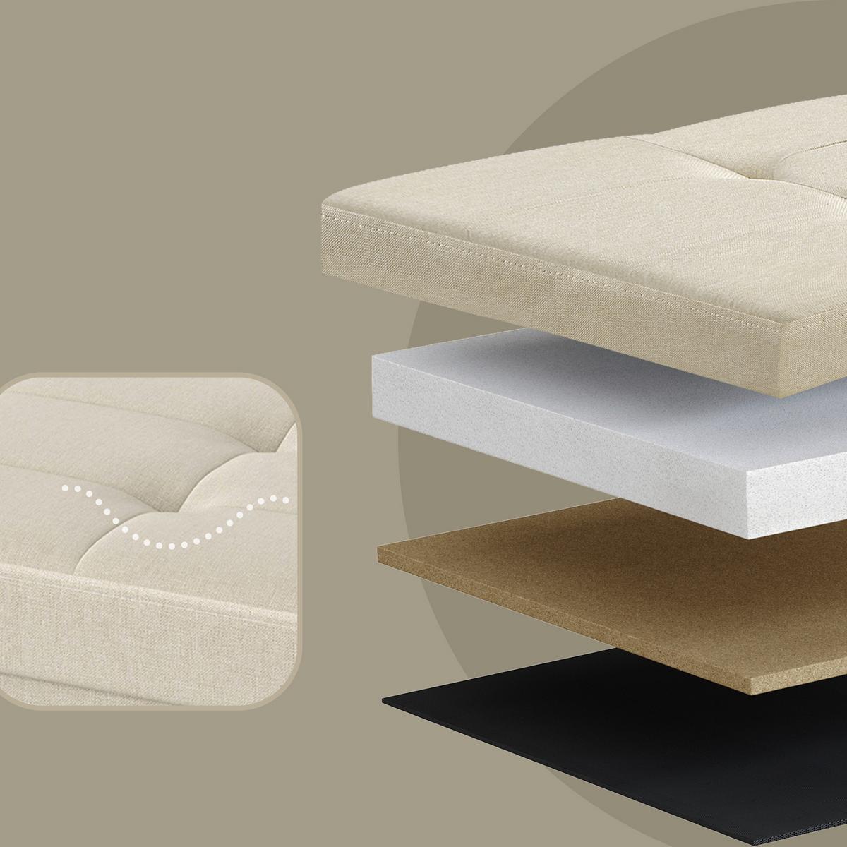 ÚLOŽNÝ BOX NA SEDENIE KRÉMOVÁ - krémová, Trend, kompozitné drevo/textil (110/38/38cm) - Boxxx
