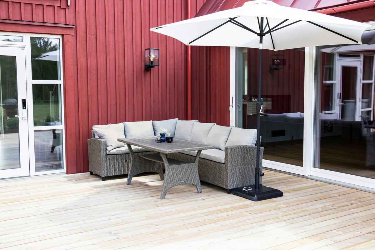 Loungegarnitur 3-Tlg Brentwood aus Kunststoff mit Kissen - Grau, KONVENTIONELL, Kunststoff - Gardenson