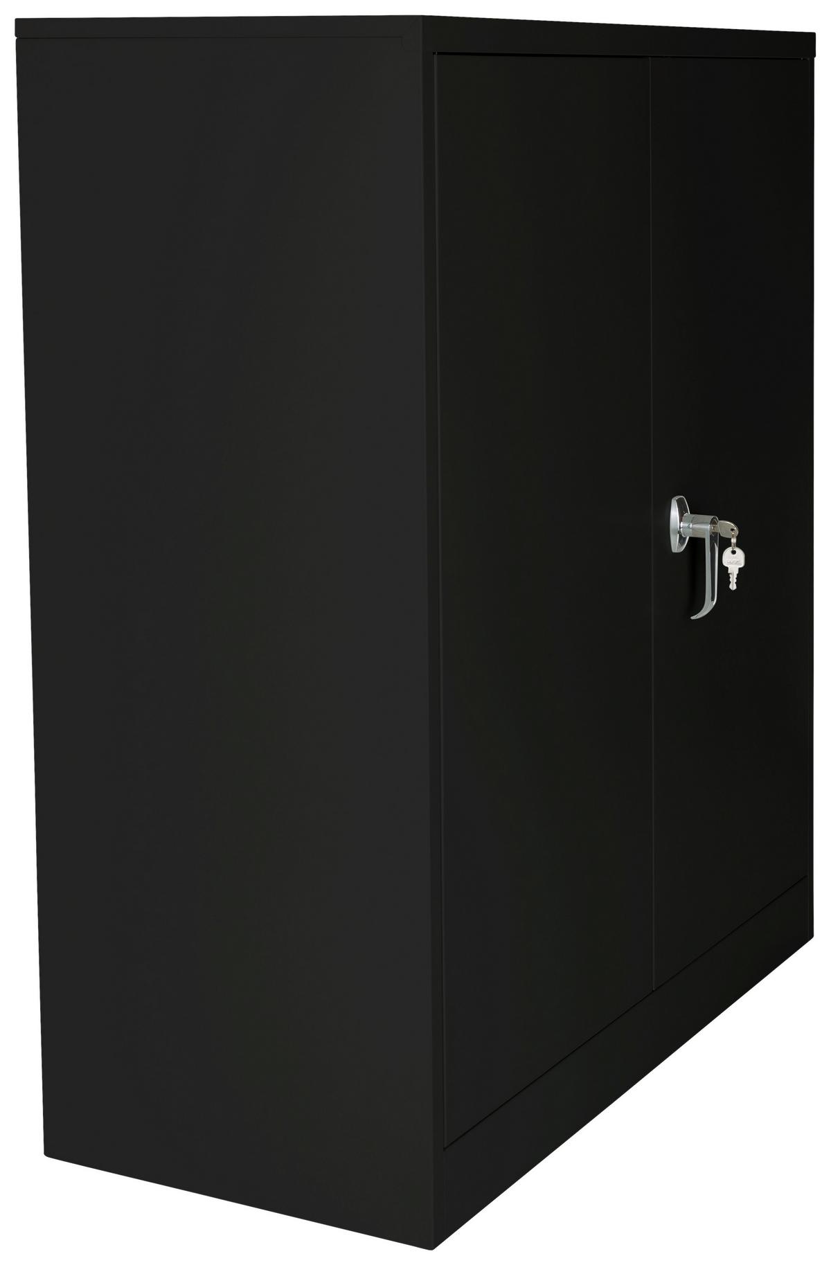 Aktenschrank Color As B: 90 Cm Abschließbar - Schwarz, Basics, Metall (90/105/40cm) - MID.YOU