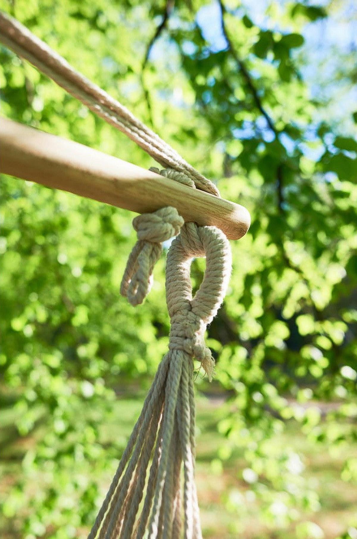 Hängesessel Tobago - Blau/Weiß, Basics, Holz/Kunststoff (65/120/90cm) - Gardenson