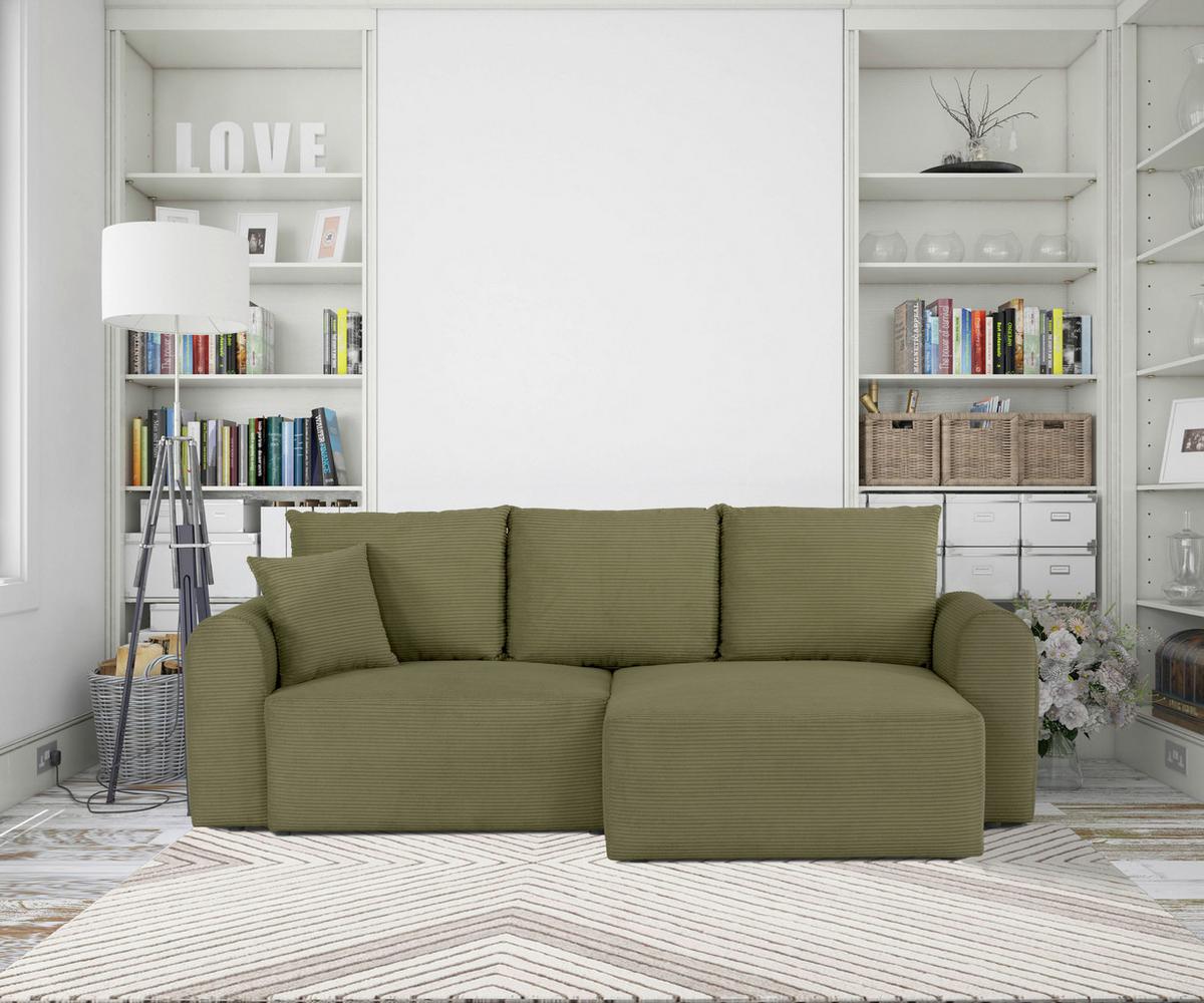 Ecksofa Joni Olivgrün S: 250 cm - Olivgrün, Design, Textil (250/151cm) - MID.YOU