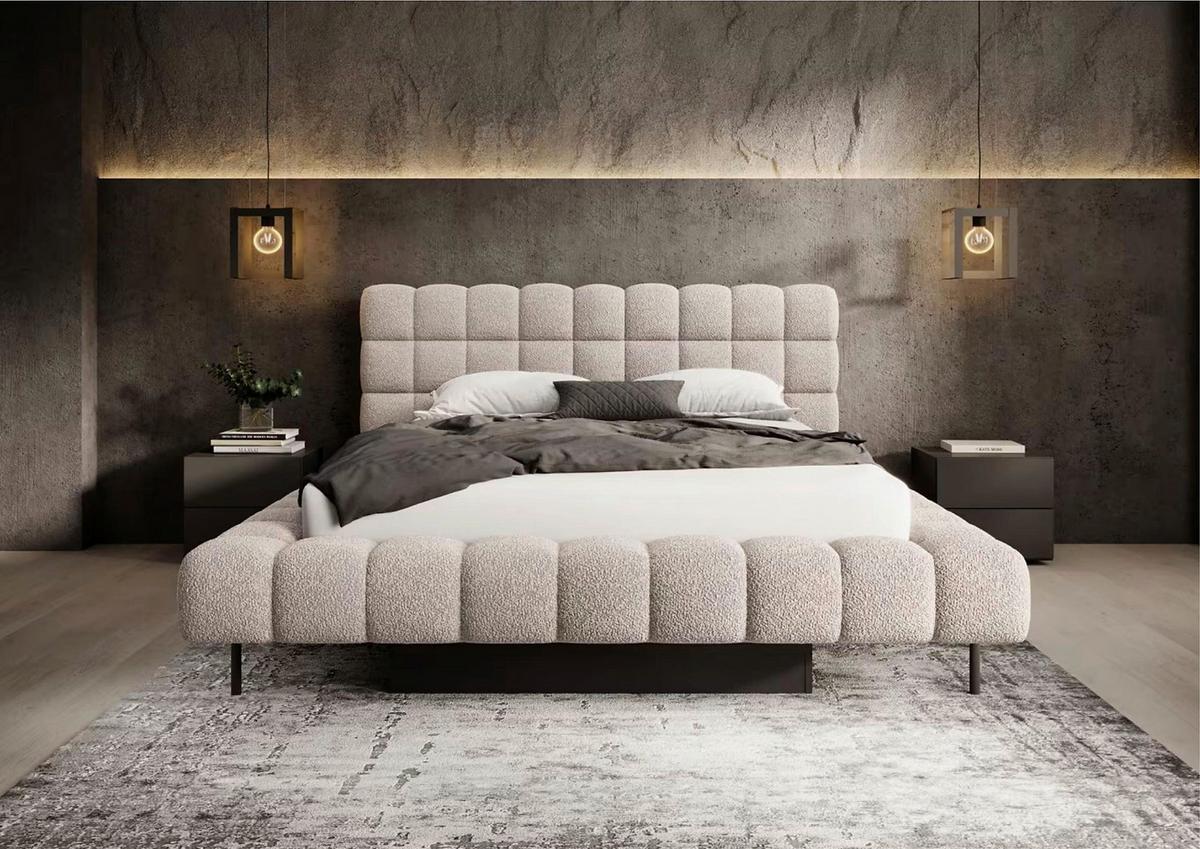 Polsterbett Magenta Beige Lf: 180x200 Cm - Schwarzbraun/Beige, MODERN, Holz (180/200cm) - MID.YOU