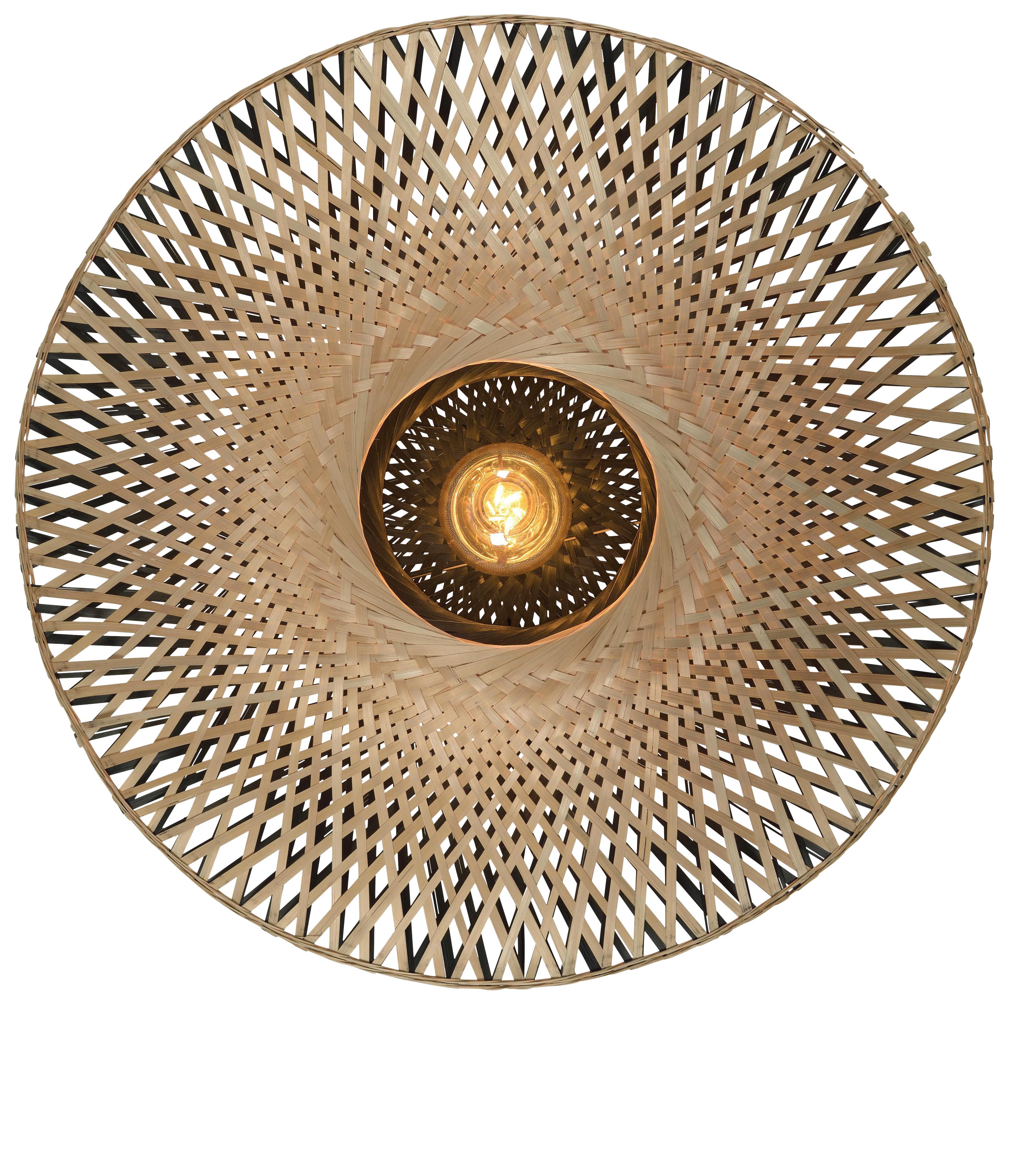 Deckenleuchte Kalimantan D: 47 cm 1-Flammig - Hellbraun/Schwarz, Natur, Naturmaterialien/Metall (47/24cm) - Good & Mojo