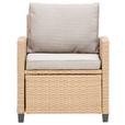 Loungegarnitur 6-Tlg. Porto- Multi, Polyrattan mit Kissen - Hellbraun/Grau, MODERN, Kunststoff/Textil (190/237cm) - Beldano