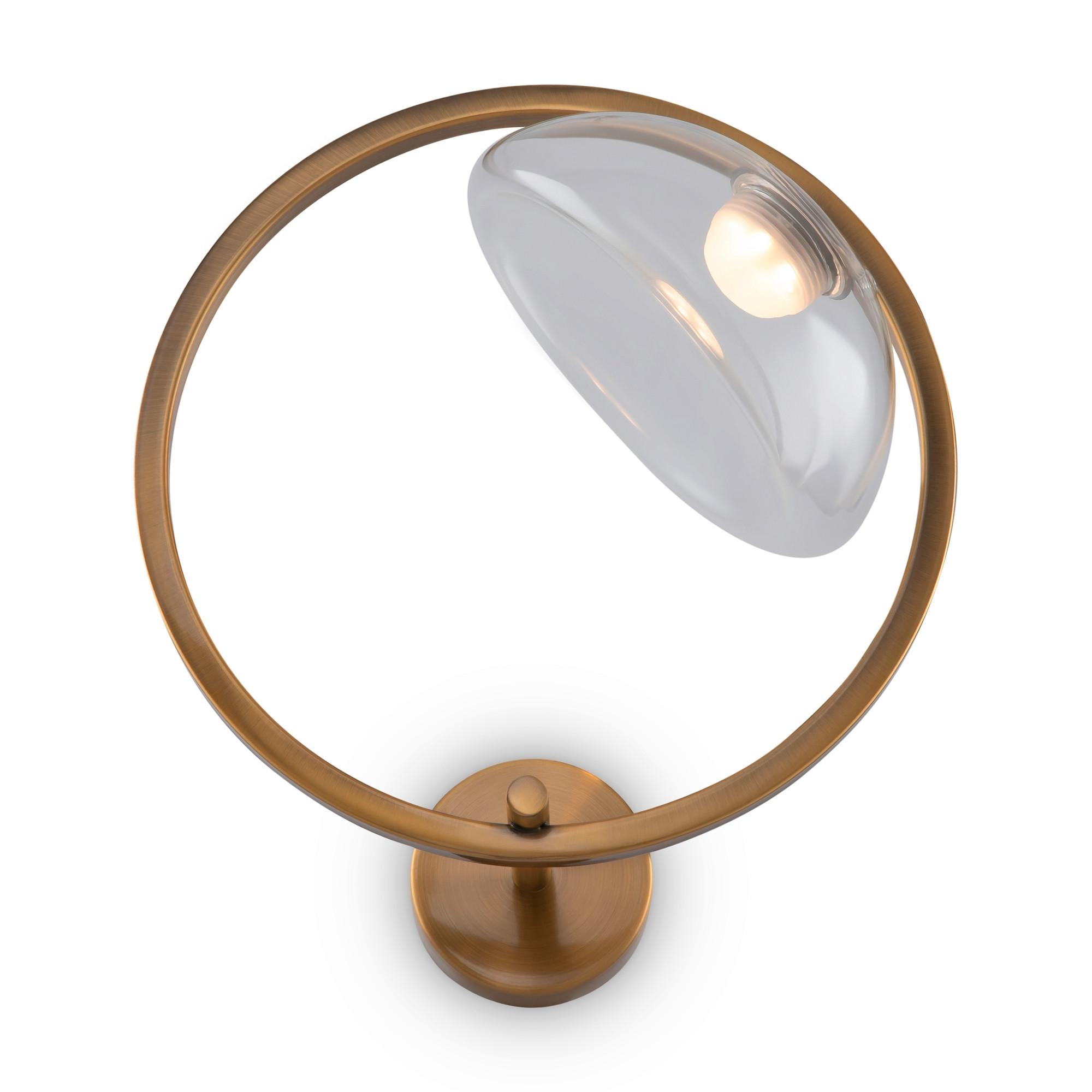 Wandleuchte Lunare - Transparent/Messingfarben, Trend, Glas/Metall (35/32/22cm) - MAYTONI