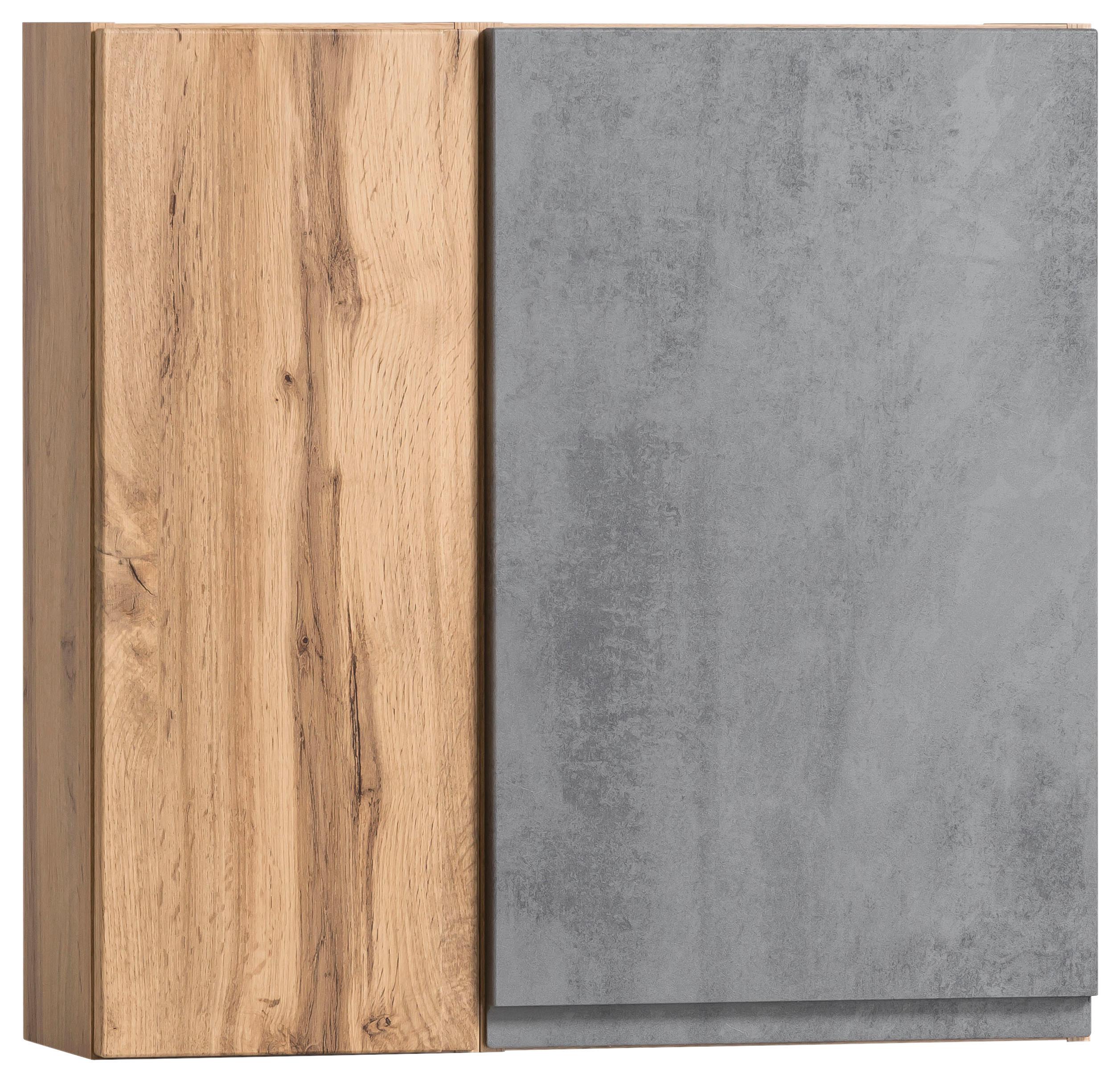 Hängeschrank Varese B: 65 cm Eiche Wotan/Hellgrau - Eiche Wotan/Hellgrau, MODERN, Holzwerkstoff (65/64/20cm) - Held