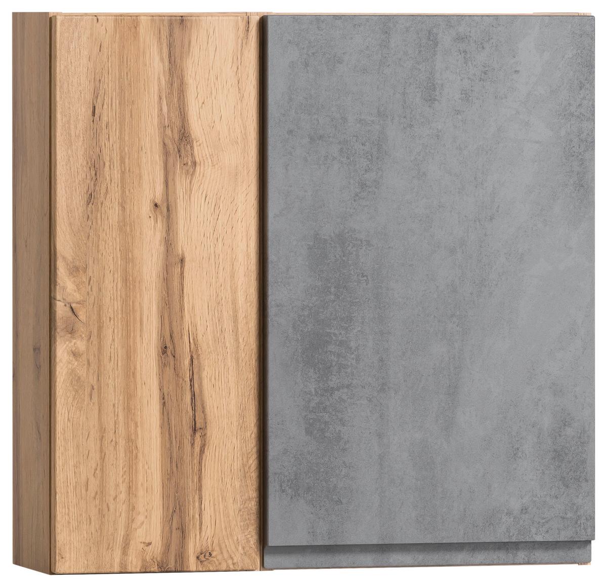 Hängeschrank Varese B: 65 cm Eiche Wotan/Hellgrau - Eiche Wotan/Hellgrau, MODERN, Holzwerkstoff (65/64/20cm) - Held