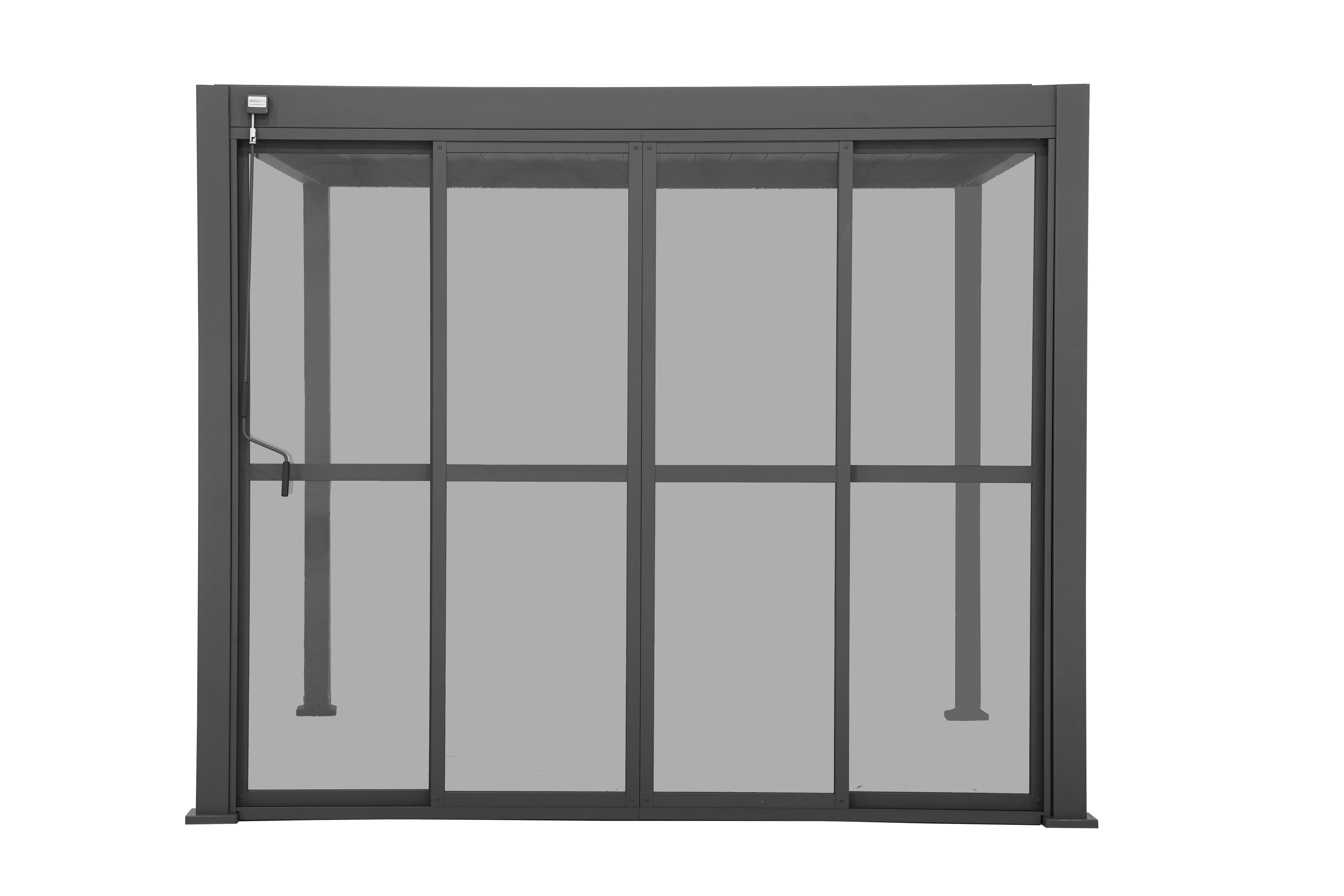Schiebetür Deluxe/Classic Anthrazit - 4tlg - Anthrazit, Basics, Kunststoff/Metall (300cm) - Gardenson
