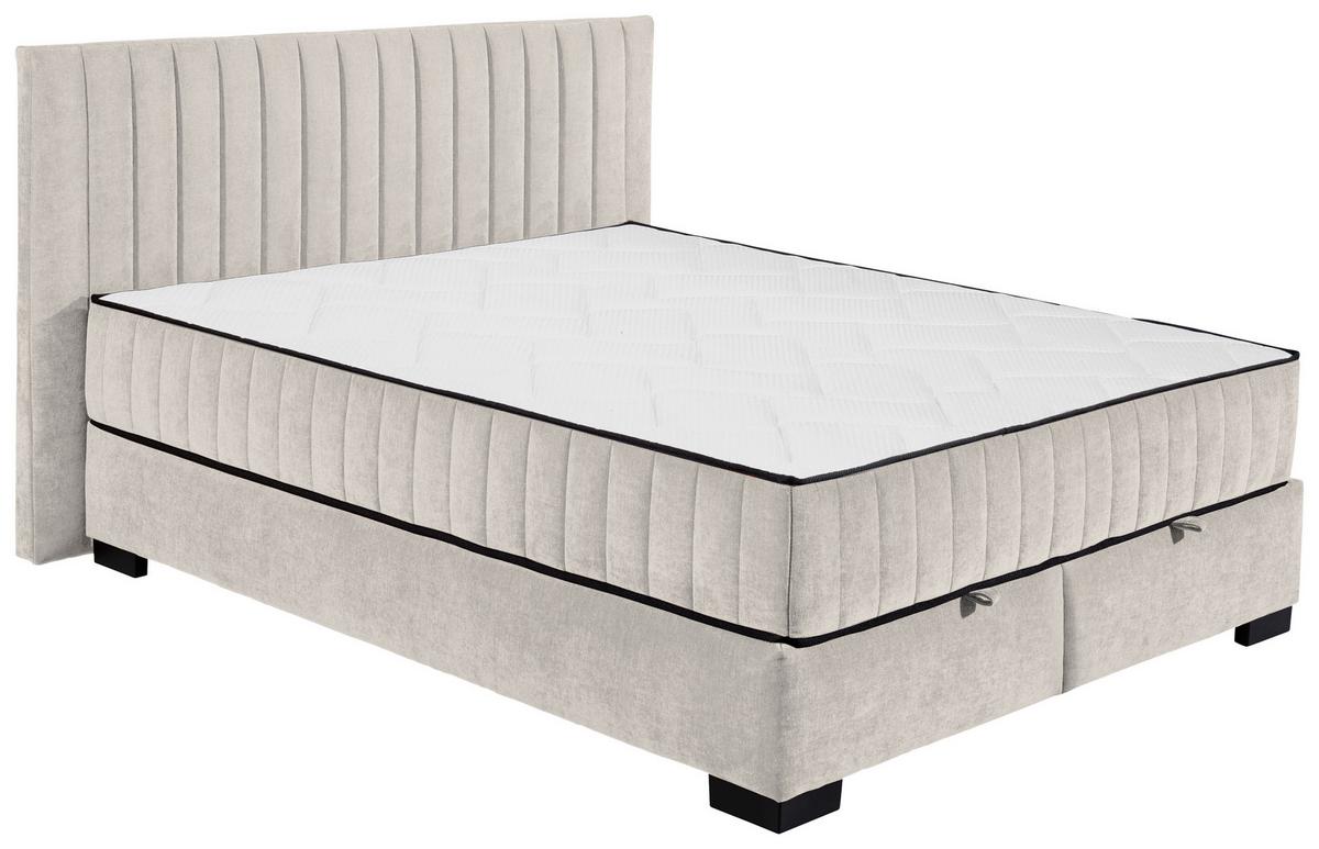 Boxbett Nagol C - Beige/Schwarz, MODERN, Holzwerkstoff/Textil (160/200cm) - MID.YOU