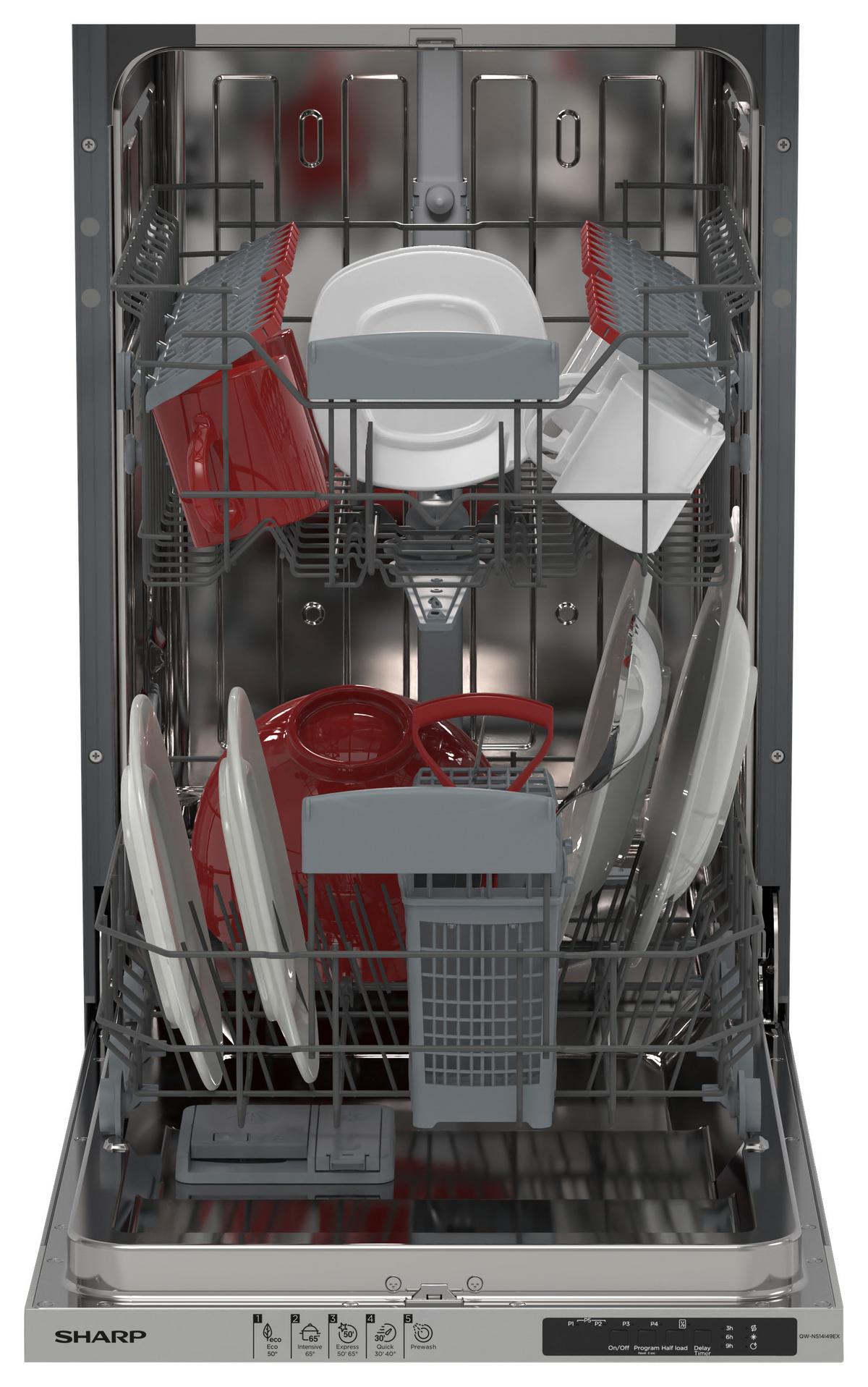 Einbau-geschirrspüler Hf 3c7low B: 45 Cm Vollintegriert - Basics, Kunststoff/Metall (45/82/55cm) - Sharp