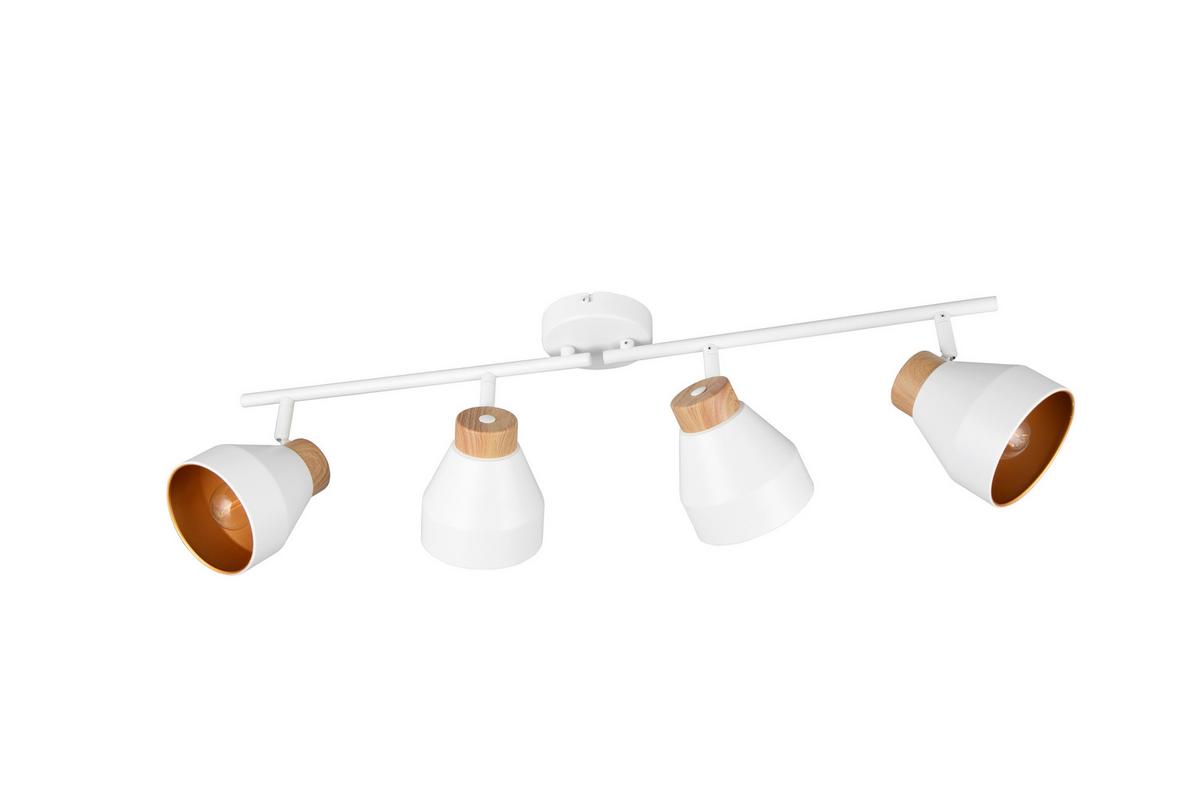 Strahler Valentin L: 71,5 cm Braun Weiß Goldfarben - Goldfarben/Braun, LIFESTYLE, Metall (71,5/22/15cm)