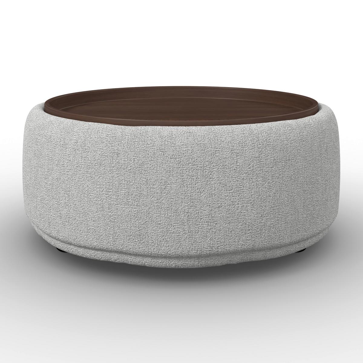 Rohová sedačka KIRA, bílá žinylka, se stolíkem - bílá/černá, Moderní, dřevo/textil (408/108cm) - Bessagi Home