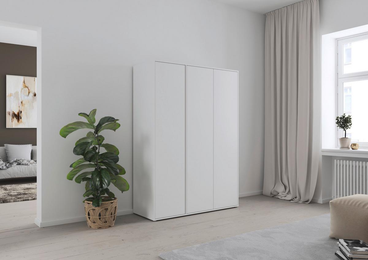 Drehtürenschrank Nabila Weiß B: 140 cm - Weiß, MODERN, Holzwerkstoff (140/194/53cm) - Rauch Möbel