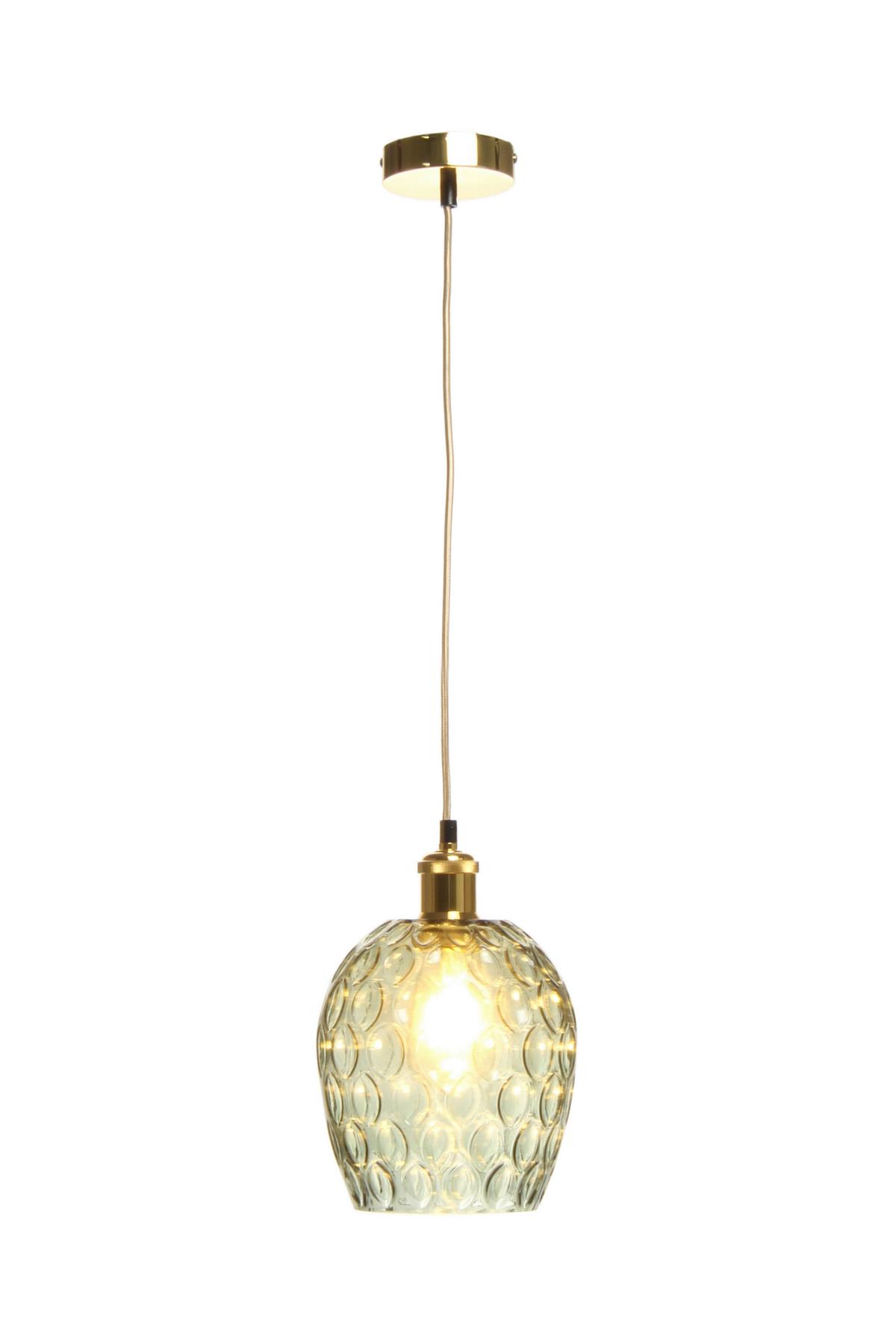 Hängeleuchte Corona Grün B: 18 cm - Grün, Basics, Glas (18/18/27cm) - Kayoom