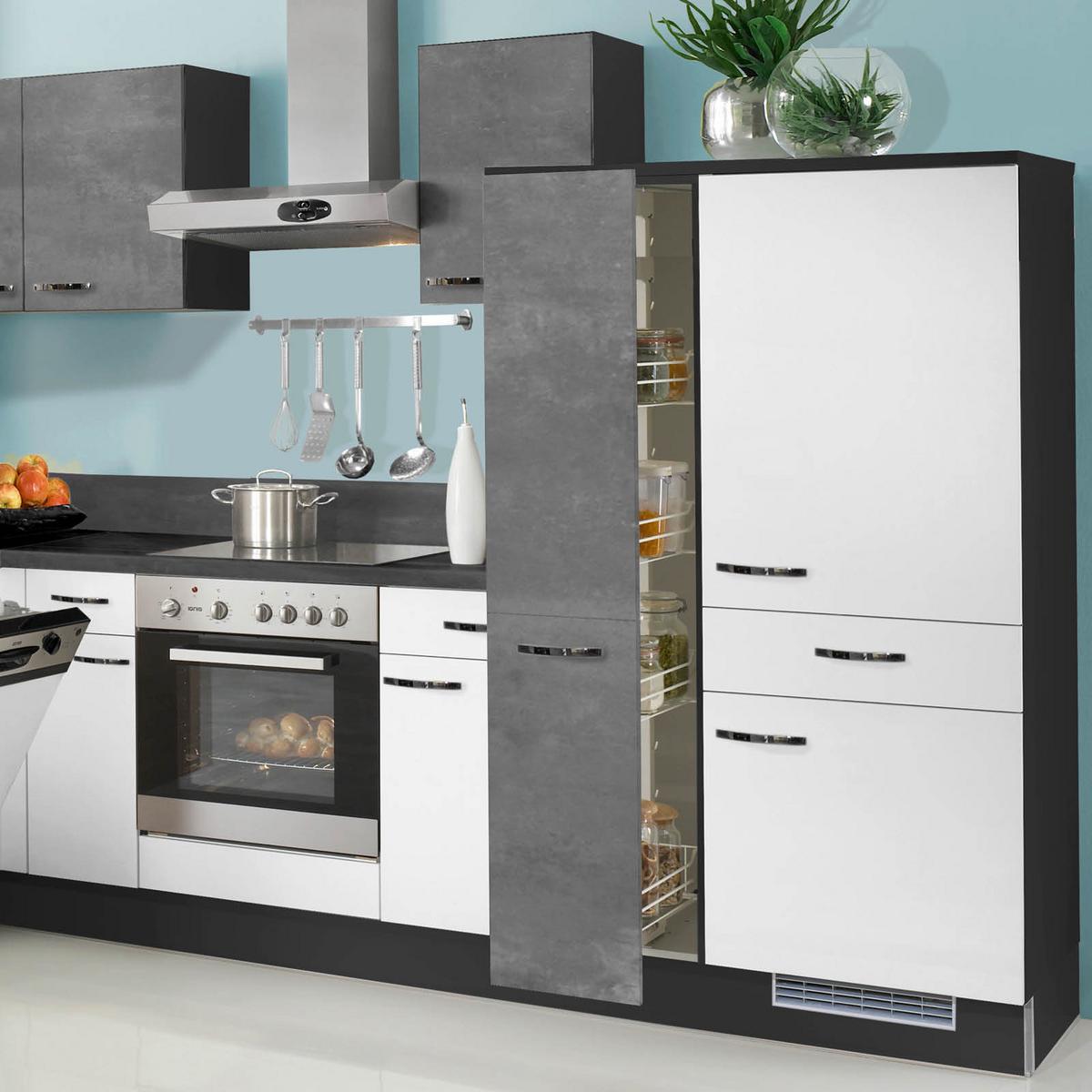 Eckküche Pn 80/100 Mit Geräten 175x285 Cm Grau Modern - Weiß, Holzwerkstoff (175/285cm)