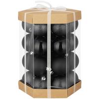 Karácsonyfagömbszett 28 Részes - fekete, Konventionell, műanyag (6cm) - Luca Bessoni