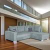 Ecksofa Lars Mintgrün S: 260x218 cm - Chromfarben/Schwarz, Design, Holzwerkstoff/Textil (260/218cm) - P & B