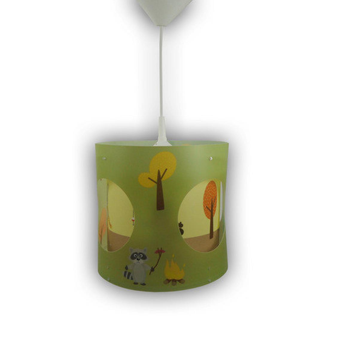 Kinderhängeleuchte Waldtiere H: 27 cm 1-Flammig drehbar - Multicolor, Trend, Kunststoff (25/27cm) - Niermann