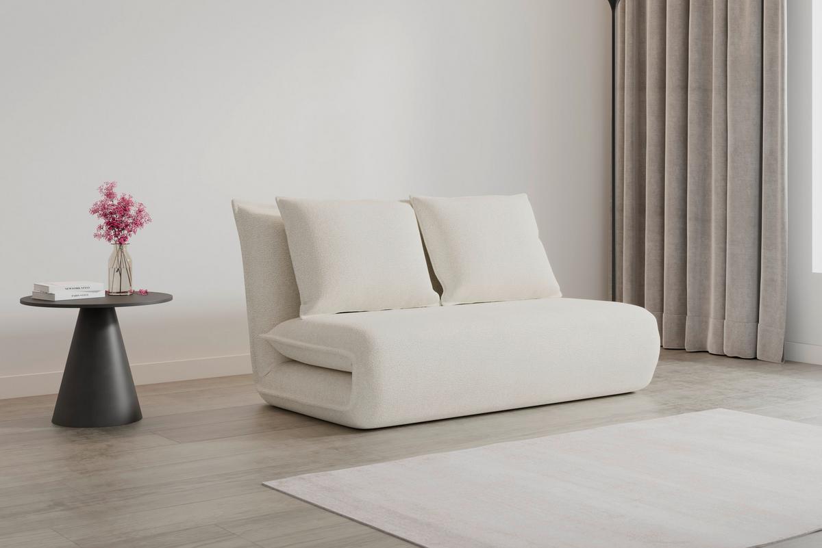 Rozkladacia pohovka MACY, biela, max. 240 kg - biela, Modern, kov/textil (140/35/63cm) - Bessagi Home