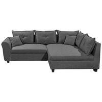 Ecksofa Liz Anthrazit S: 252x175 cm - Anthrazit/Schwarz, MODERN, Textil (252/175cm) - Livetastic