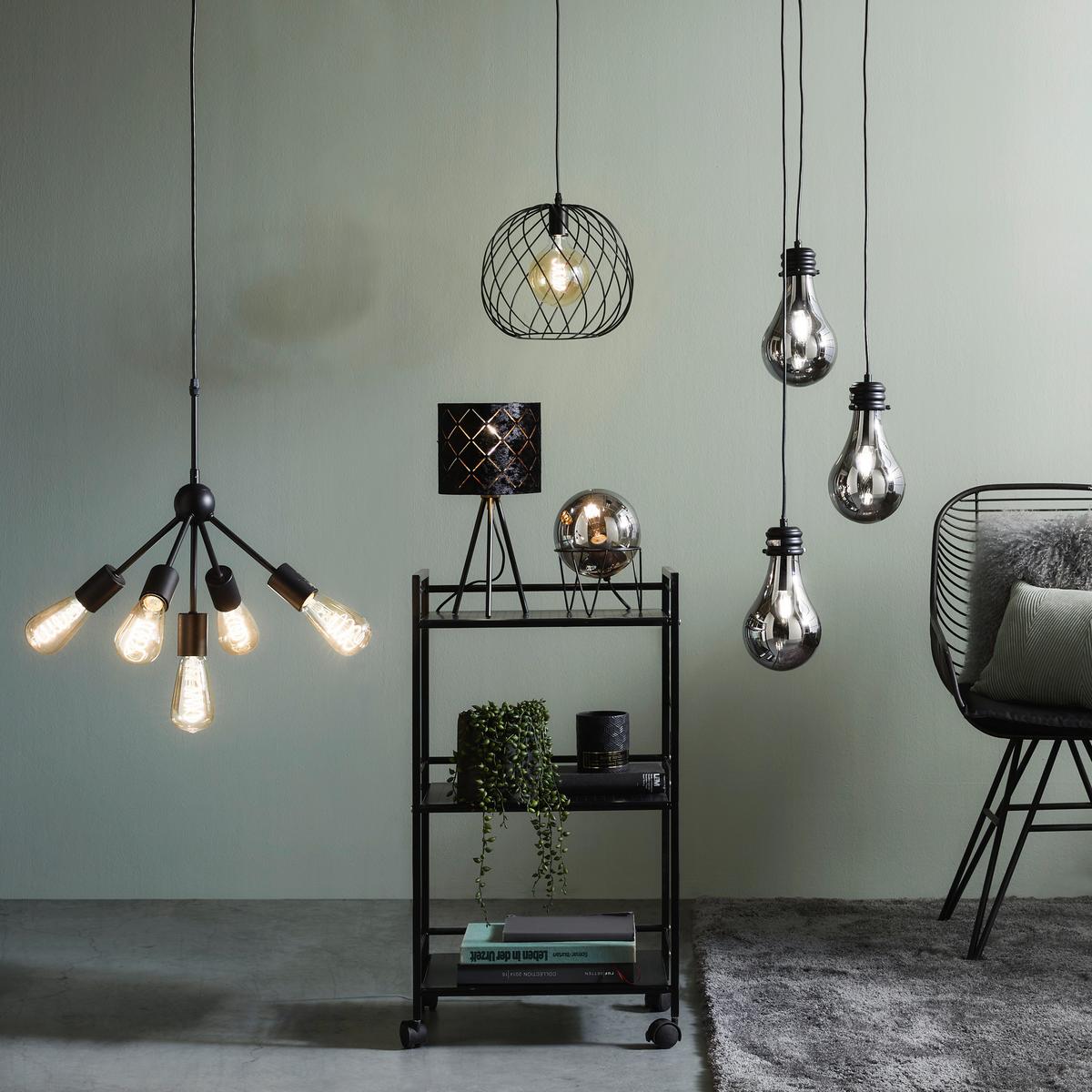 Stolová lampa Evelyn V: 35cm, 40 Watt - čierna, Lifestyle, kov (17/35cm) - Mömax