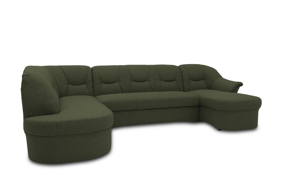 Wohnlandschaft Sarafina Grün - Schwarz/Grün, KONVENTIONELL, Textil (180/295/146cm) - MID.YOU