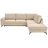 Sedací souprava ADESSO, pravá, béžová barva - černá/béžová, Konvenční, kov/textil (275/257cm) - MID.YOU