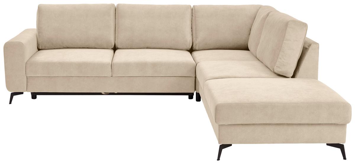 Sedací souprava ADESSO, pravá, béžová barva - černá/béžová, Konvenční, kov/textil (275/257cm) - MID.YOU