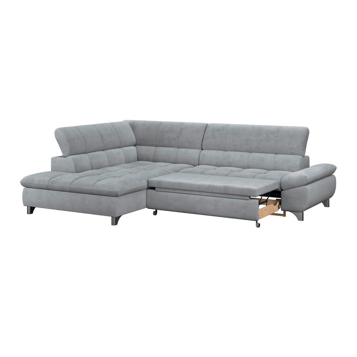 Ecksofa Gemini Grau, B: 234cm - Chromfarben/Grau, KONVENTIONELL, Textil (234/312cm)