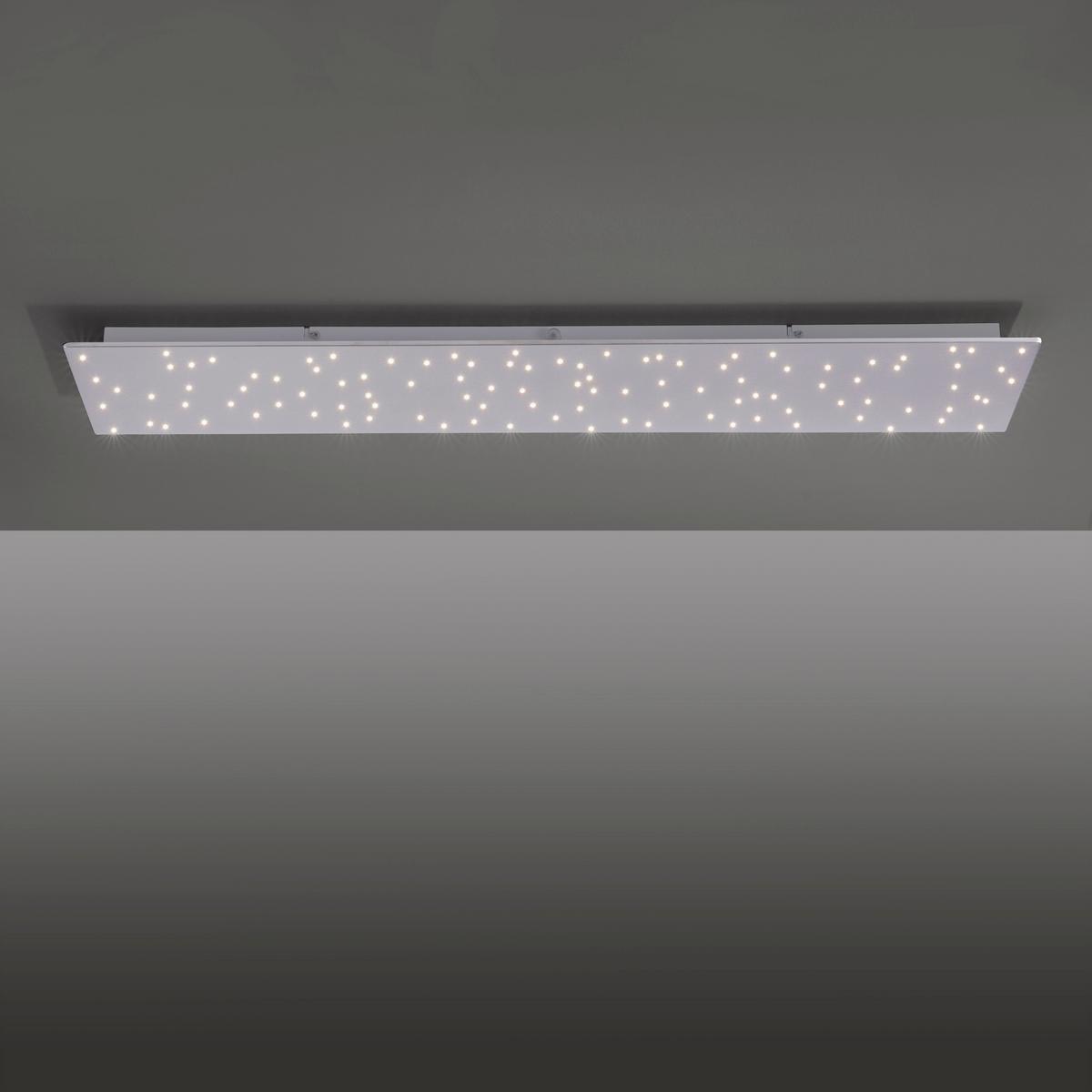 Led-deckenleuchte Sparkle L: 100 Cm Mit Farbwechsler - Silberfarben, Design, Metall (100/25/4cm)