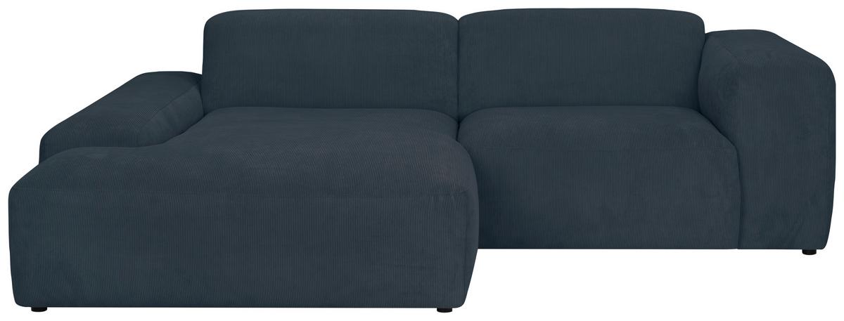 Ecksofa Hannah Blau 170x252 Cm - Blau/Schwarz, Design, Textil (170/252cm) - MID.YOU