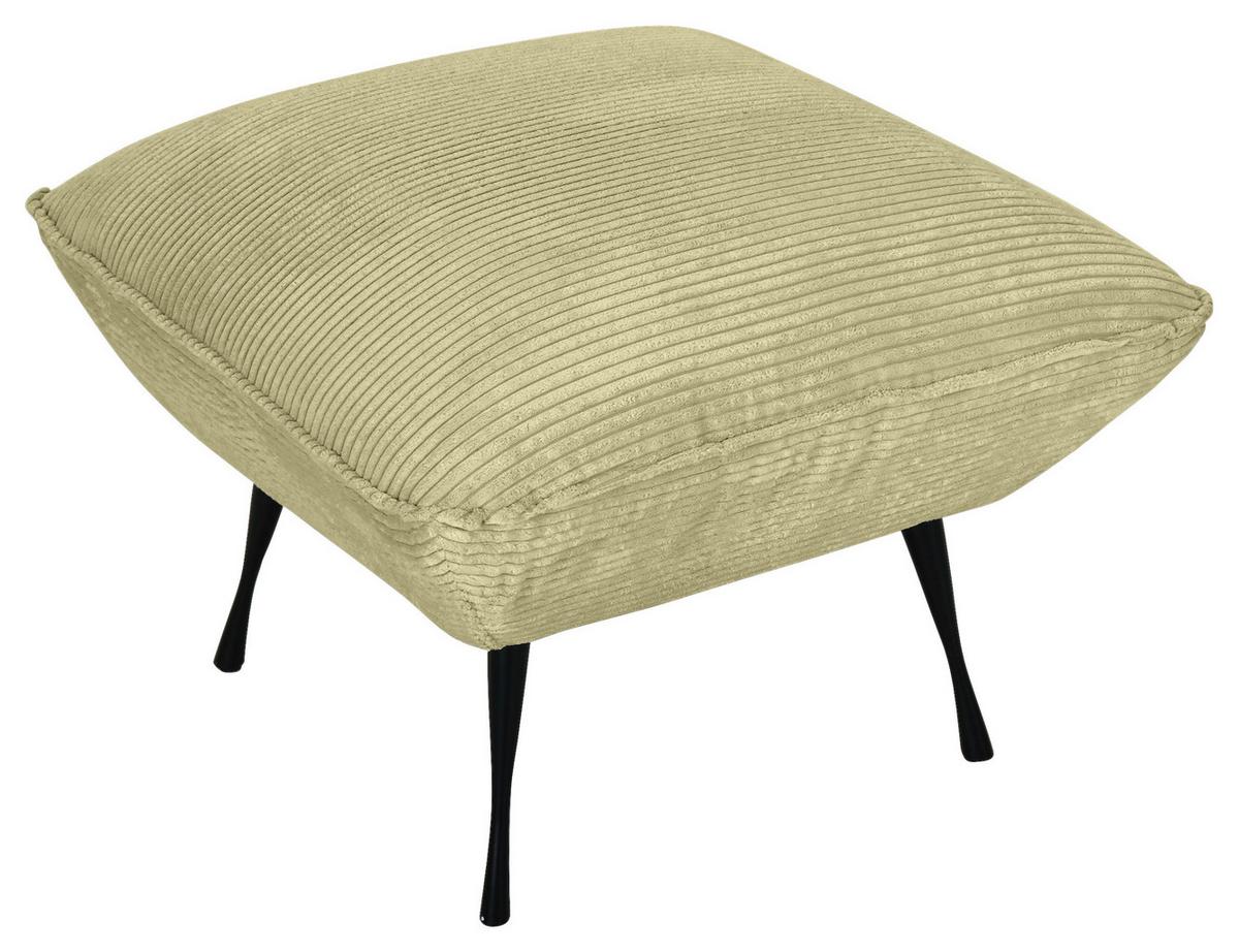 Hocker Lorris, Hellgrün B: 60 cm - Schwarz/Hellgrün, KONVENTIONELL, Textil (60/49/53cm) - MID.YOU
