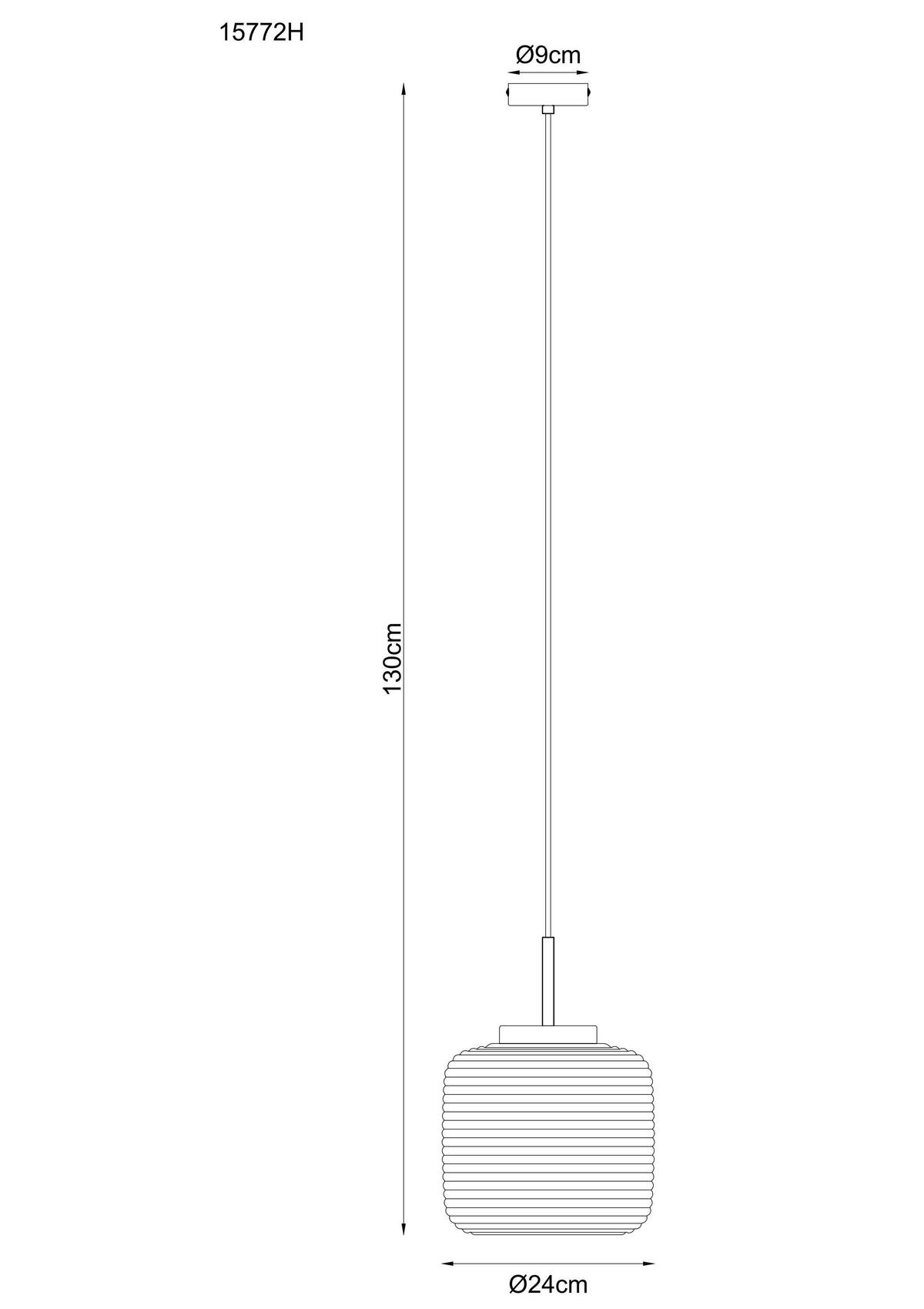Hängeleuchte Kladora D: 24 cm Schwarz Weiß Nickelfarben - Schwarz/Weiß, KONVENTIONELL, Glas/Textil (24/130cm) - Globo