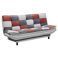 2-Sitzer-Sofa mit Schlaffunkt. + Bettkasten Patch Grau/Beere - Beere/Dunkelgrau, Basics, Holzwerkstoff/Textil (188/90/89cm) - MID.YOU