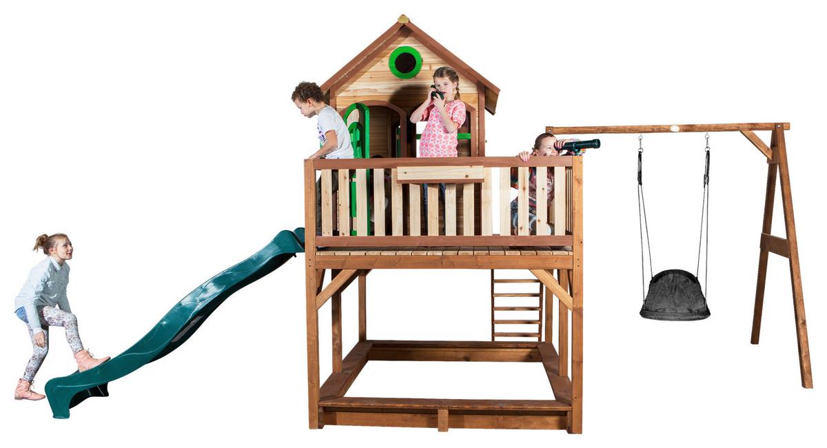 Spielturm A030.158.00 - Braun/Weiß, KONVENTIONELL, Holz (613/291/277cm) - Ambia Garden