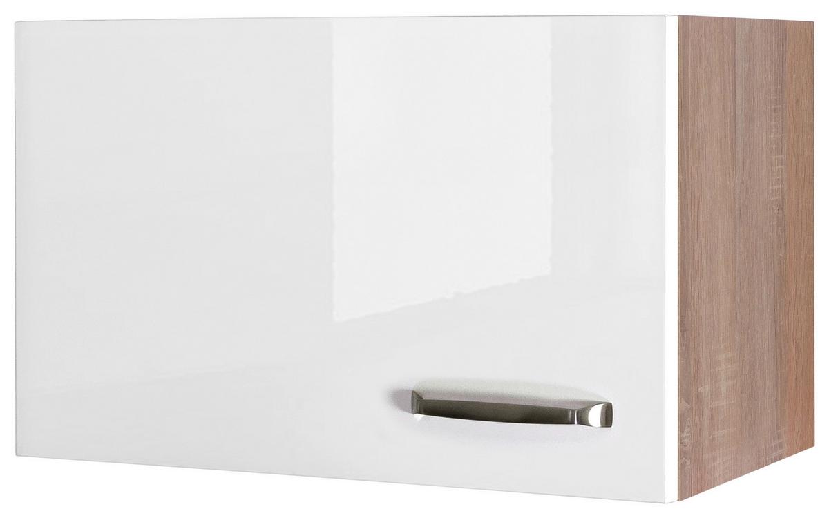 Küchenoberschrank Valero Kh 60 - Weiß Hochglanz/Sonoma Eiche, MODERN, Holzwerkstoff (60/32/32cm) - FlexWell