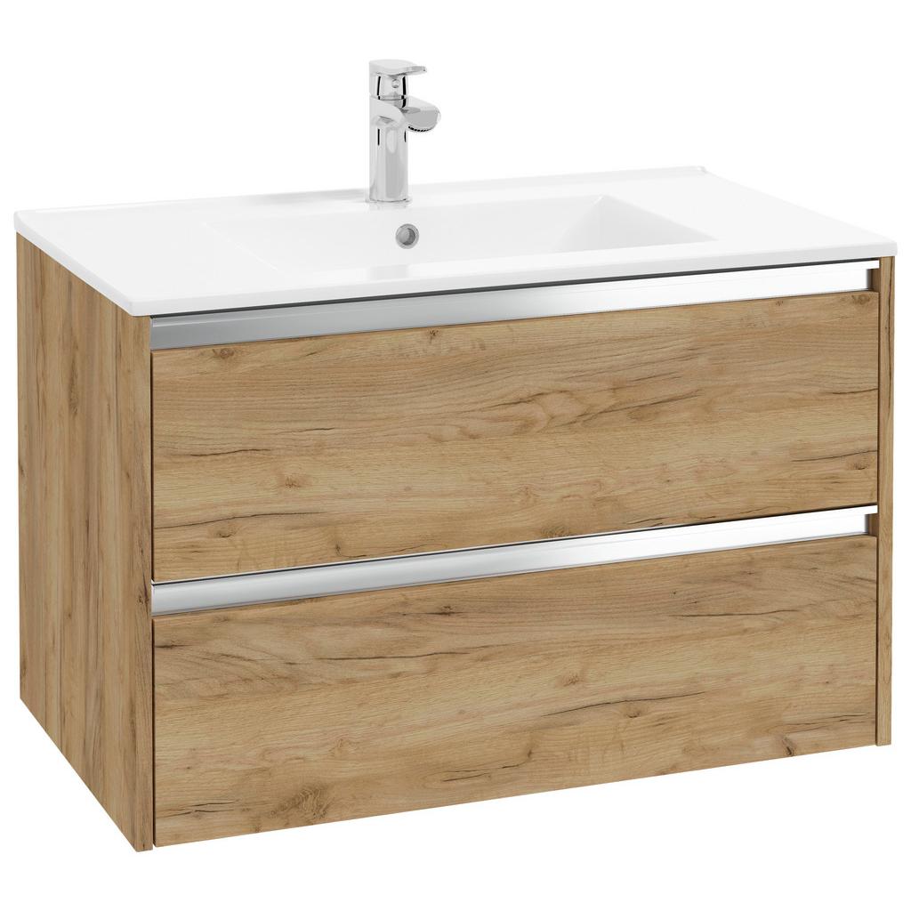 Waschbecken mit Unterschrank Nena B: 80 cm Eiche Dekor