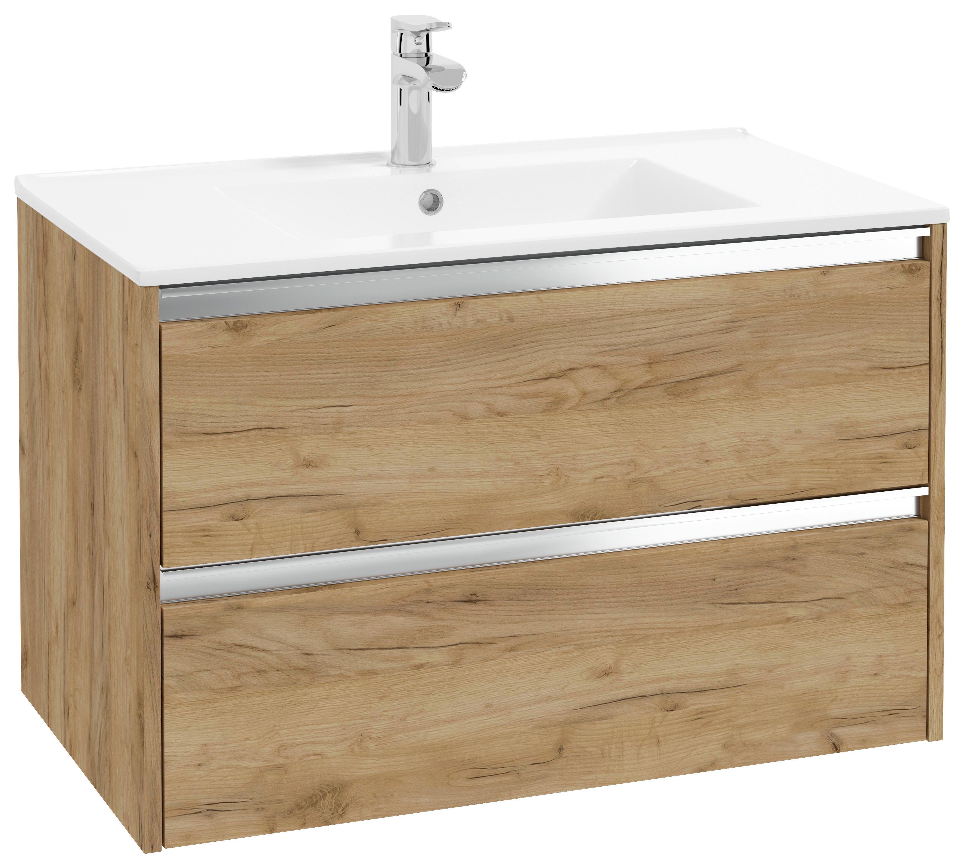 Waschbecken mit Unterschrank Nena B: 80 cm Eiche Dekor