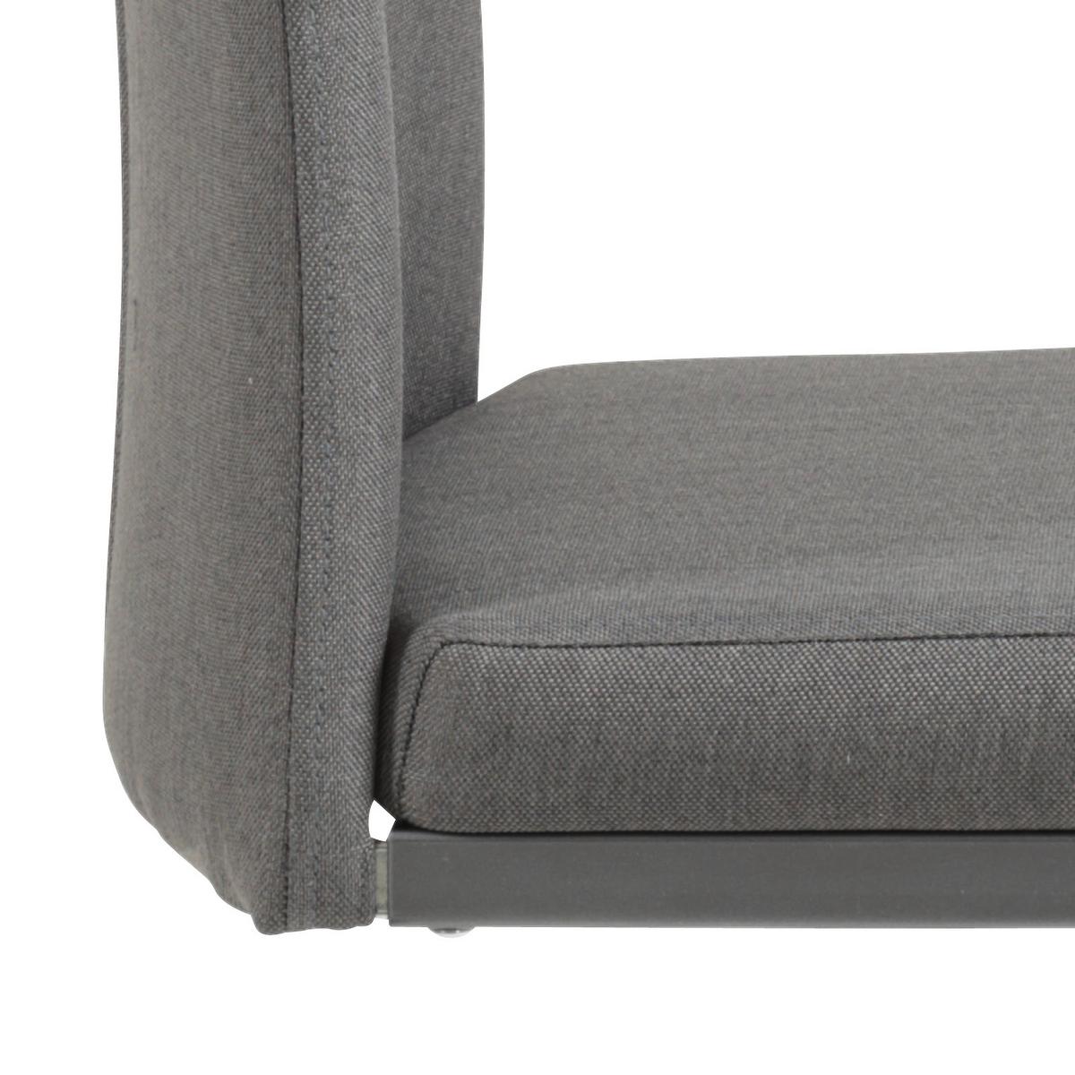 Schwingstuhl Amber Anthrazit/ Grau Gepolstert 4er-Set - Anthrazit/Grau, MODERN, Textil/Metall (43/98/56cm) - MID.YOU