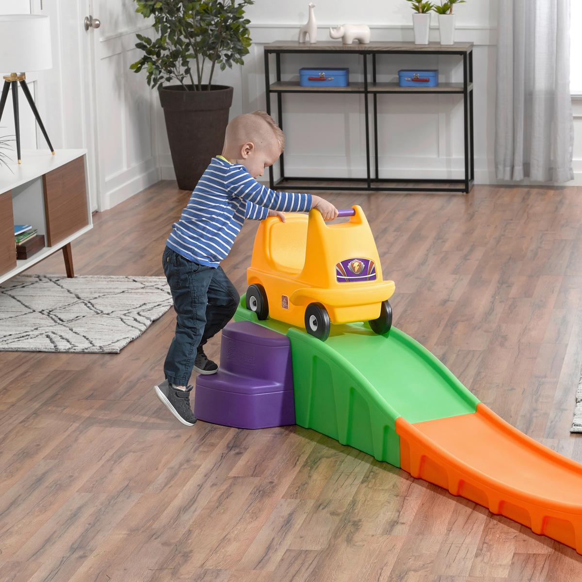 Achterbahn inkl. Fahrzeug Rauf & Runter ab 2 Jahren L: 312 cm - Gelb, Basics, Kunststoff (312/37,5/77cm)